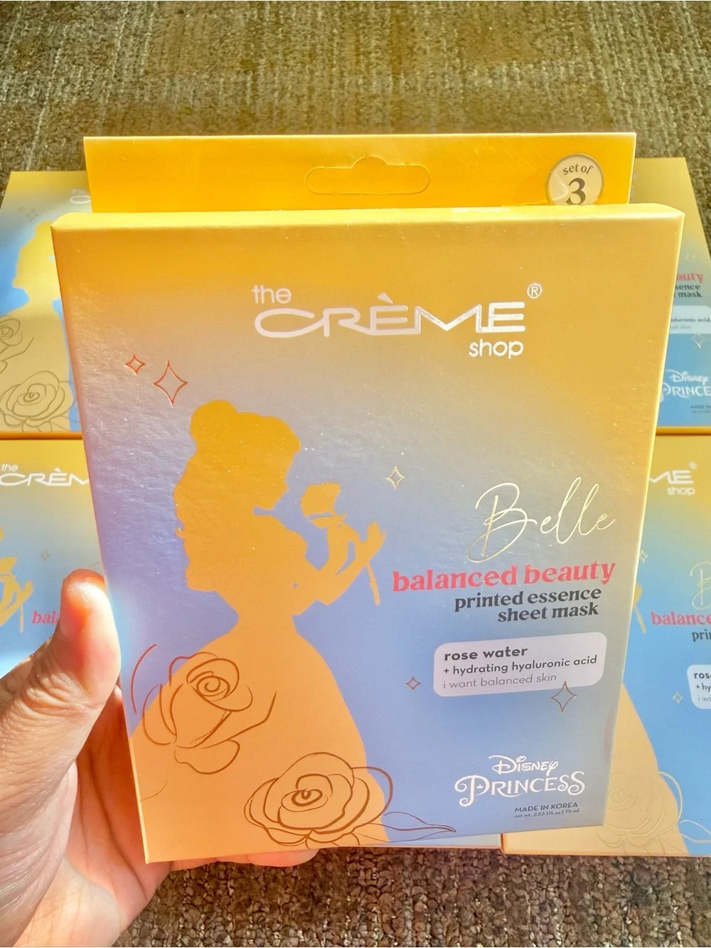 Disney Belle Set of 3 Facial Sheet Masks Per Pack The Crème Shop (7 Packs)